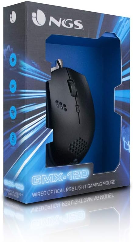 MOUSE GAMING NGS GMX-120 ILLUMINATO RGB 7 COLORI LED Sensore ottico 800/1200 dpi - TRE PULSANTI - CAVO 1,3mt