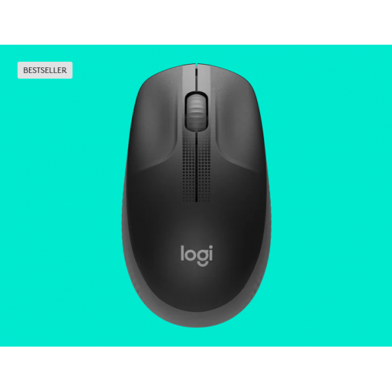 Mouse Logitech WL M190 full-size wireless 2,4 GHz nero/carbone 910-005905 ambidestro 2 tasti + rotella - 1000dpi 4x6,6x11,5cm