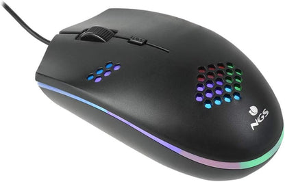 MOUSE GAMING NGS GMX-120 ILLUMINATO RGB 7 COLORI LED Sensore ottico 800/1200 dpi - TRE PULSANTI - CAVO 1,3mt