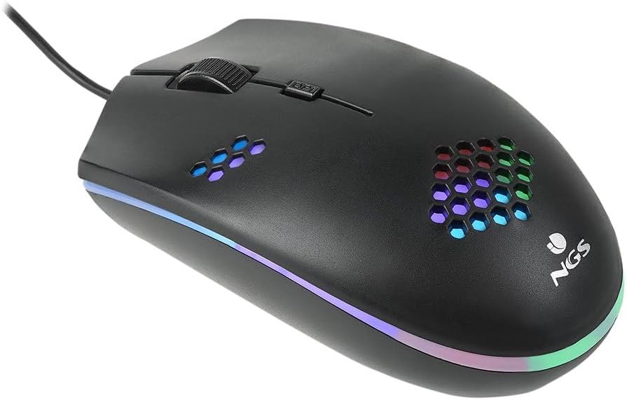 MOUSE GAMING NGS GMX-120 ILLUMINATO RGB 7 COLORI LED Sensore ottico 800/1200 dpi - TRE PULSANTI - CAVO 1,3mt