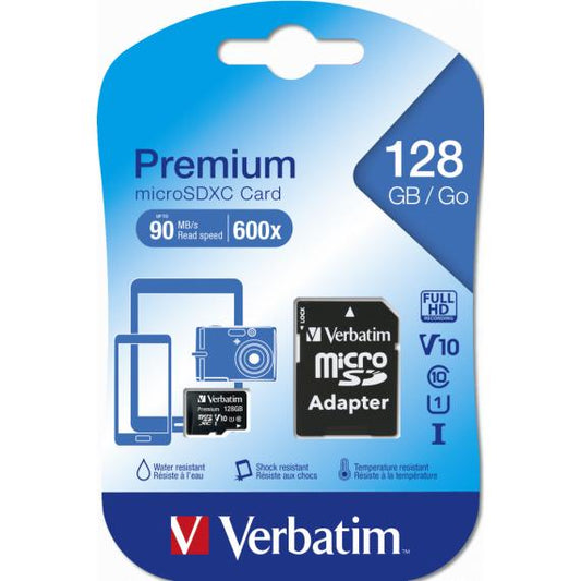MICRO SD 128GB VERBATIM 44085 CON ADATTATORE MICROSDHC CARD 128 GB CLASSE 10