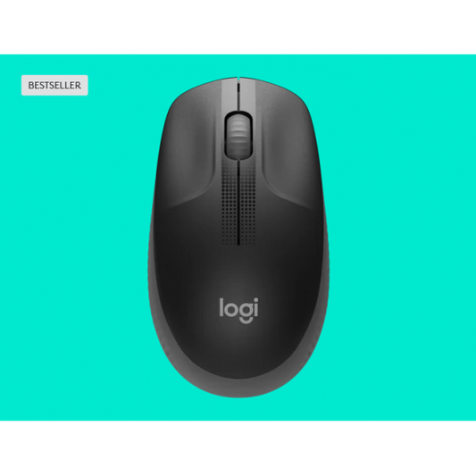 Mouse Logitech WL M190 full-size wireless 2,4 GHz nero/carbone 910-005905 ambidestro 2 tasti + rotella - 1000dpi 4x6,6x11,5cm
