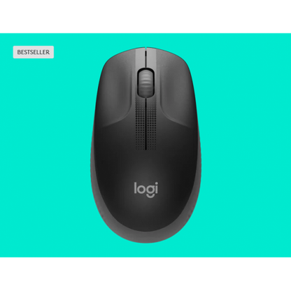 Mouse Logitech WL M190 full-size wireless 2,4 GHz nero/carbone 910-005905 ambidestro 2 tasti + rotella - 1000dpi 4x6,6x11,5cm