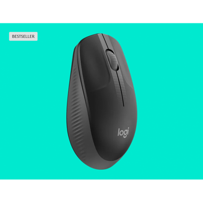 Mouse Logitech WL M190 full-size wireless 2,4 GHz nero/carbone 910-005905 ambidestro 2 tasti + rotella - 1000dpi 4x6,6x11,5cm