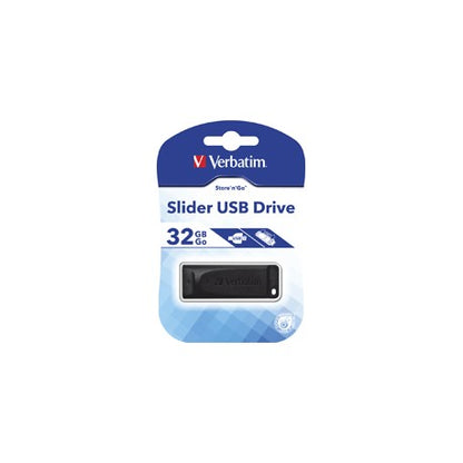 PENDRIVE 32 GB USB VERBATIM SLIDER USB 2.0 PENDRIVE VERBATIM SLIDE