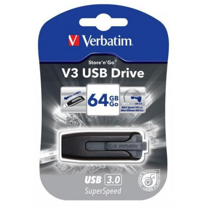 PENDRIVE 64GB USB 3.0 3.1 VERBATIM PINSTRIPE USB 3.0 HIGH SPEED