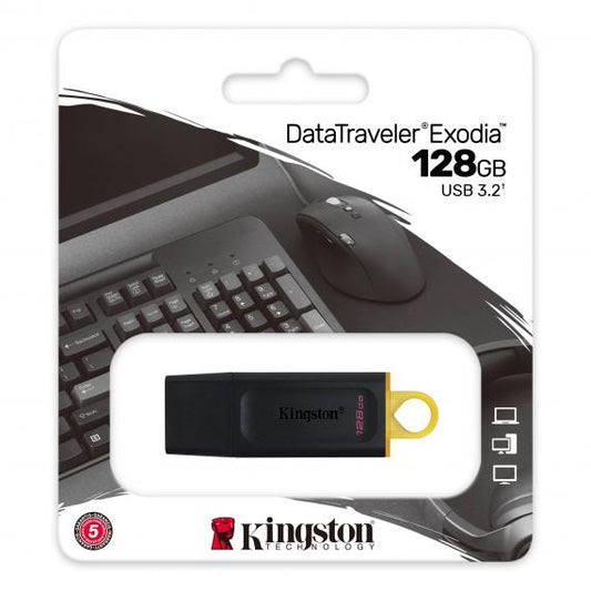 PENDRIVE KINGSTON DT EXODIA 128GB 3.2 GEN1 DATATRAVELER 128 GB DTX 2.0 - USB 2.0 DTX/128GB Drive Flash USB
