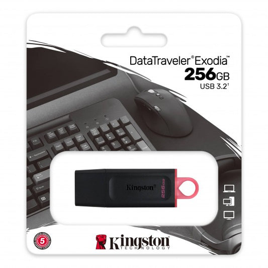 PENDRIVE KINGSTON DT EXODIA 256GB 3.2 GEN1 DATATRAVELER 256 GB DTX 2.0 - USB 2.0 DTX/256GB Drive Flash USB