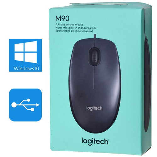 LOGITEC MOUSE M90 LOG BLACK CON FILO USB